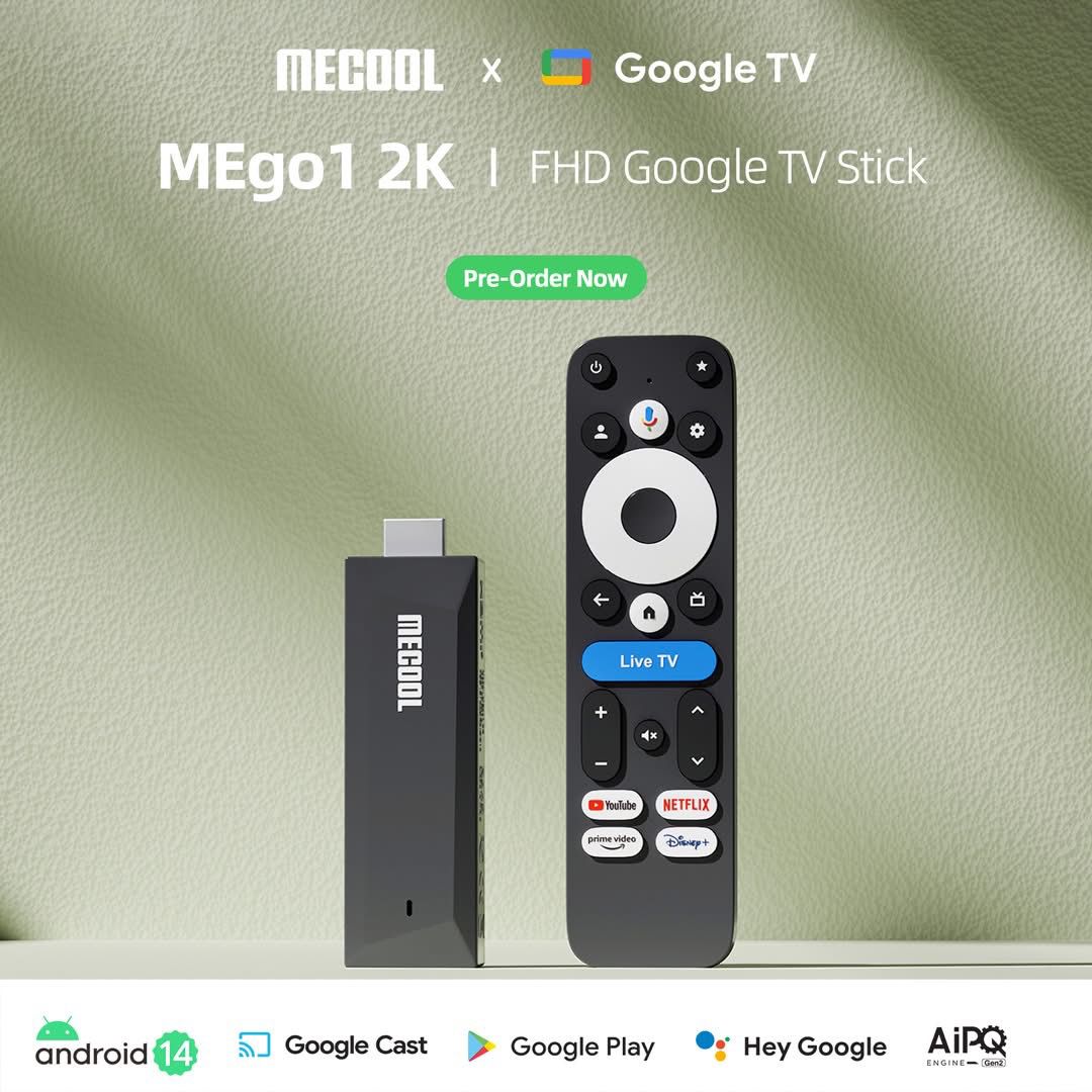 MECOOL MEgo1 2K FHD Google TV Stick